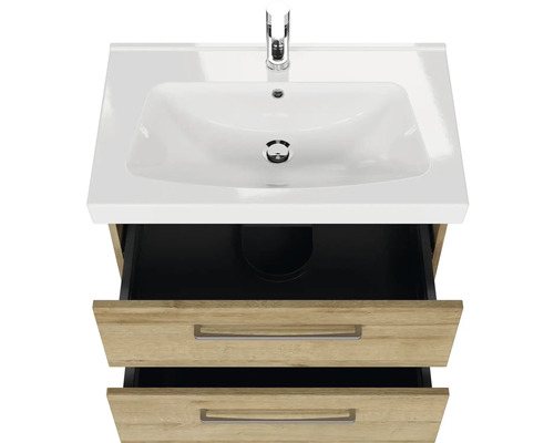 Skrinka pod umývadlo s dvomi zásuvkami a keramickým umývadlom