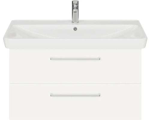 Skrinka pod umývadlo s dvomi zásuvkami a umývadlom na dosku