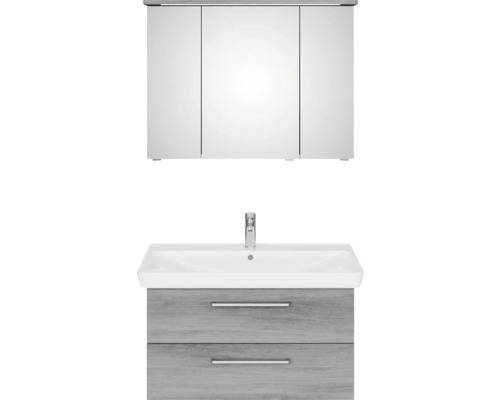 Kúpeľňový set s umývadlovou skrinkou, umývadlom a zrkadlovou skrinkou