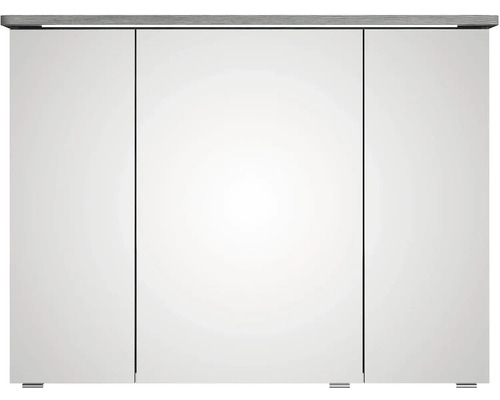 Zrkadlová skrinka s tromi dvierkami a úložnou policou