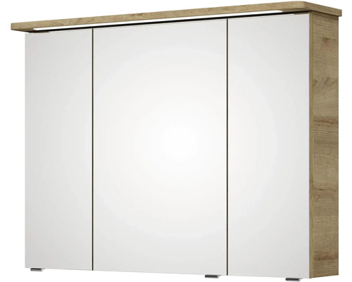 Zrkadlová skrinka s tromi dvierkami a osvetlením