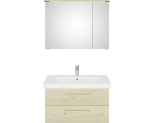 Kombinácia umývadla a zrkadlovej skrinky do kúpeľne