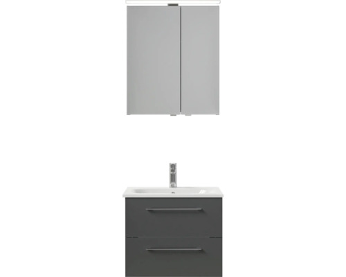 Kúpeľňová umývadlová zostava so zrkadlovou skrinkou a spodnou skrinkou