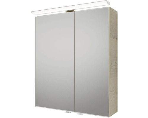 Zrkadlová skrinka s osvetlením a dvoma dvierkami do kúpeľne
