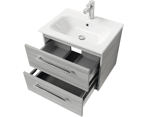 Skrinka pod umývadlo s dvomi zásuvkami a keramickým umývadlom