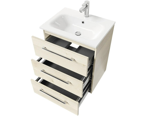 Skrinka pod umývadlo s tromi zásuvkami a batériou