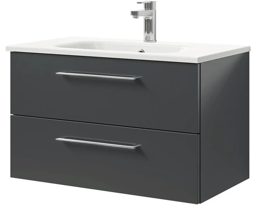 Skrinka pod umývadlo s dvoma zásuvkami, umývadlom na dosku a vodovodnou batériou