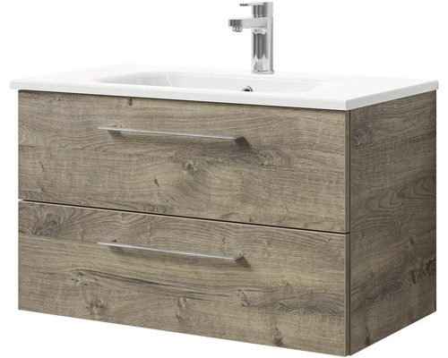 Skrinka pod umývadlo s dvoma zásuvkami a umývadlom na dosku