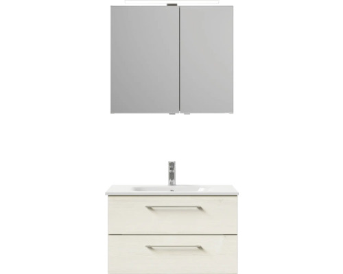 Kombinácia umývadla so zrkadlovou skrinkou a dvomi zásuvkami