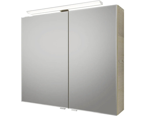 Zrkadlová skrinka s dvomi zrkadlovými dvierkami a osvetlením