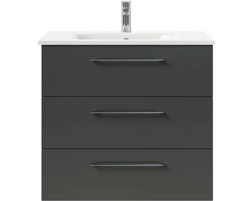 Skrinka pod umývadlo s tromi zásuvkami, umývadlom a vodovodnou batériou