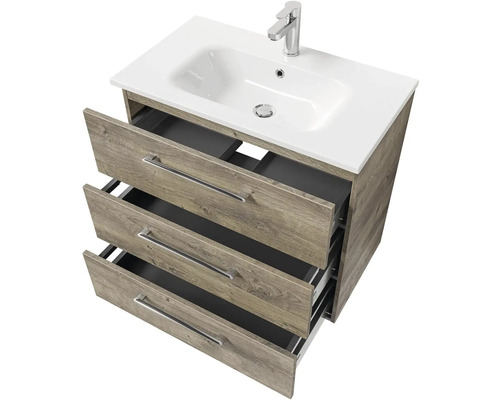 Skrinka pod umývadlo s umývadlom, tromi zásuvkami a batériou