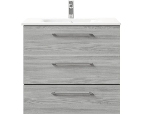 Skrinka pod umývadlo s tromi zásuvkami, umývadlom a vodovodnou batériou