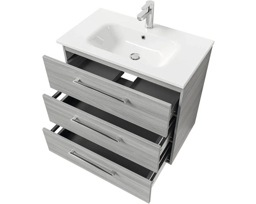 Skrinka pod umývadlo s tromi zásuvkami, umývadlom a batériou