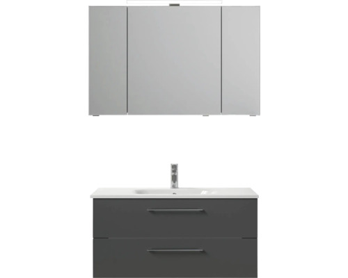 Umývadlo so skrinkou a zrkadlová skrinka do kúpeľne