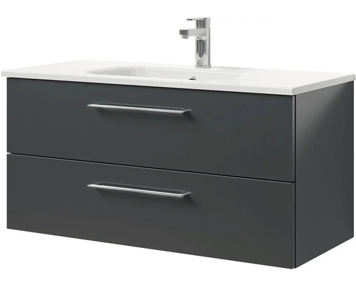 Skrinka pod umývadlo s dvoma zásuvkami, umývadlom a vodovodnou batériou