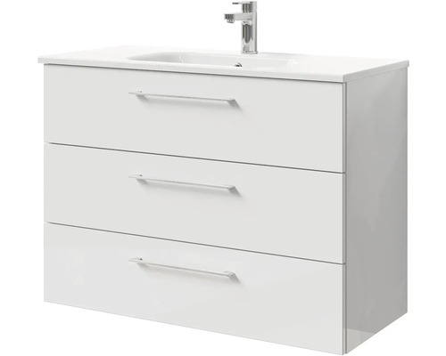 Skrinka pod umývadlo s tromi zásuvkami a umývadlom na dosku