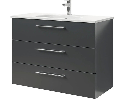 Skrinka pod umývadlo s tromi zásuvkami, umývadlom a batériou do kúpeľne