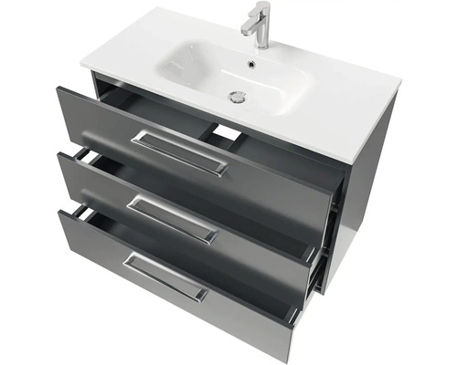 Skrinka pod umývadlo s umývadlom a tromi zásuvkami
