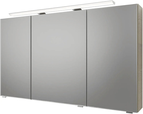 Zrkadlová skrinka s tromi dvierkami a osvetlením