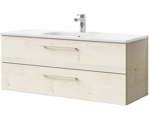 Skrinka pod umývadlo s dvomi zásuvkami, keramické umývadlo a armatúra