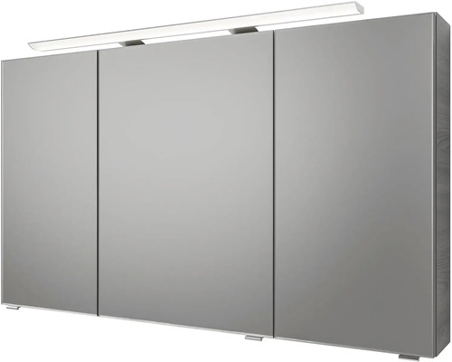 Zrkadlová skrinka s tromi dvierkami a osvetlením