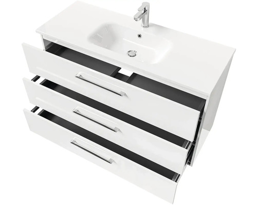 Skrinka pod umývadlo s umývadlom a tromi zásuvkami