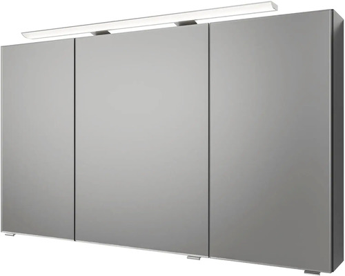 Zrkadlová skrinka s tromi dvierkami a osvetlením do kúpeľne