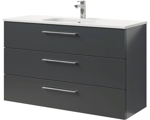 Skrinka pod umývadlo s tromi zásuvkami, umývadlo a batéria