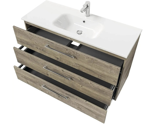 Skrinka pod umývadlo s tromi zásuvkami a umývadlom