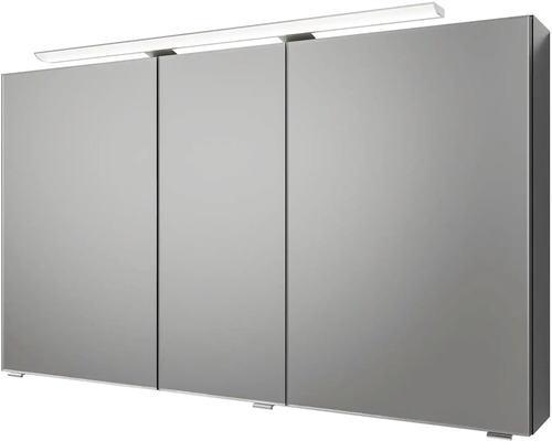 Zrkadlová skrinka s tromi dvierkami a osvetlením