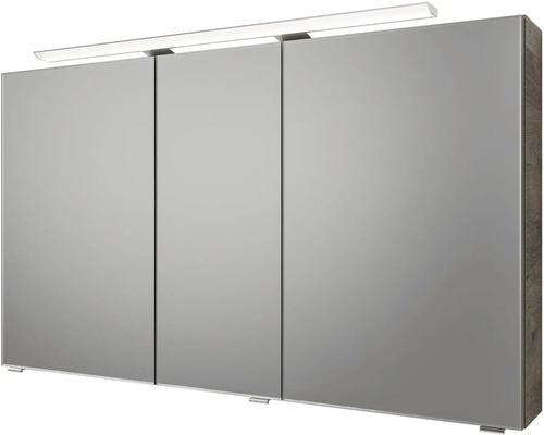 Zrkadlová skrinka s tromi dvierkami a osvetlením