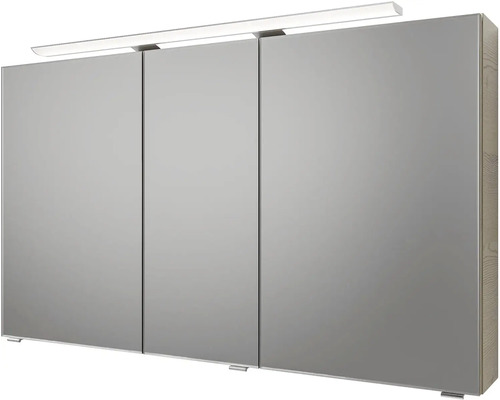 Zrkadlová skrinka s tromi dvierkami a osvetlením