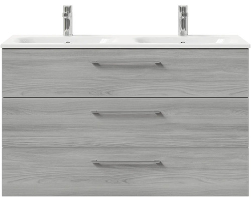 Skrinka pod umývadlo s tromi zásuvkami a dvoma batériami