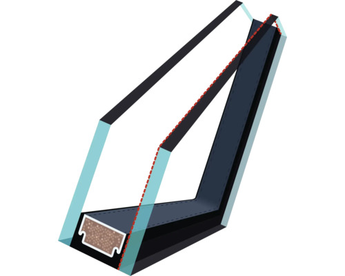 Priečny rez okenného rámu s izolačným materiálom