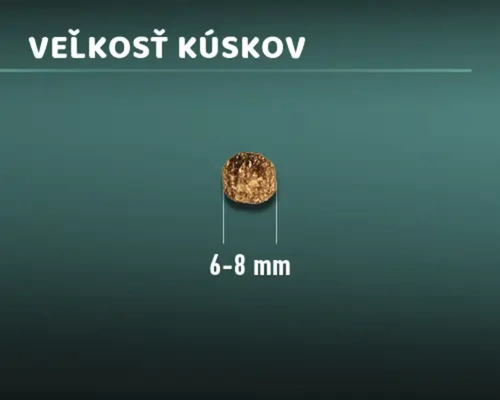 Veľkosť pelety 6 až 8 milimetrov