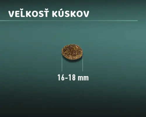 Veľkosť kúsku krmiva: 16 až 18 milimetrov
