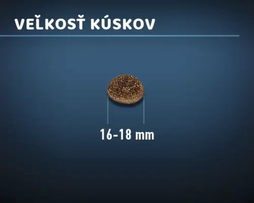 Jeden kus krmiva s veľkosťou 16 až 18 milimetrov