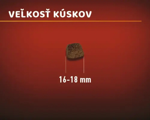 Veľkosť kúsku 16 až 18 mm