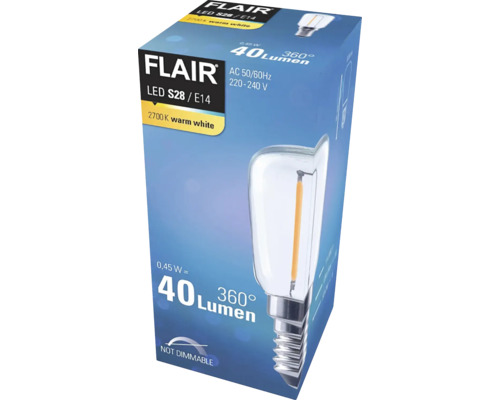 Balenie LED žiarovky Flair S28 E14, 40 lúmenov, nestmievateľná