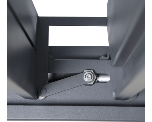 Detailný pohľad na nastavovací mechanizmus lamelového zastrešenia