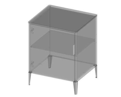 Nočný stolík s dvierkami, policou a nožičkami