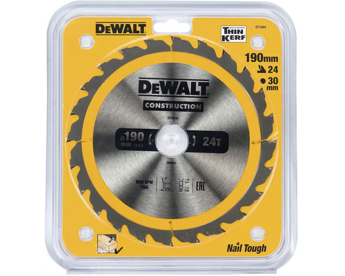 Pílový list DeWalt s priemerom 190 milimetrov