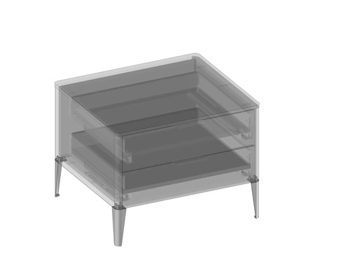 Nočný stolík s dvoma zásuvkami a nožičkami