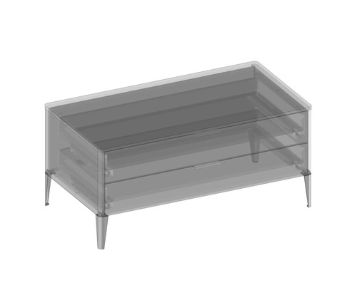 Skrinka pod umývadlo s dvomi zásuvkami a nožičkami