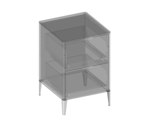 Kúpeľňová skrinka s dvoma zásuvkami a nožičkami