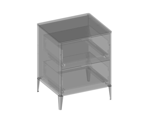 Nočný stolík s dvomi zásuvkami a nožičkami