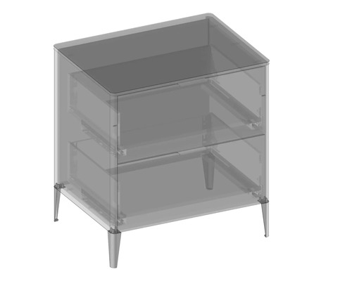 Skrinka pod umývadlo s dvomi zásuvkami a nožičkami