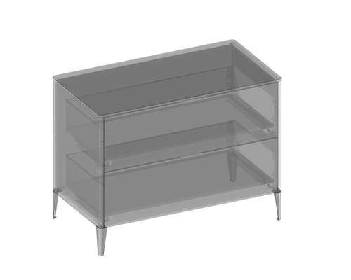 Nočný stolík s dvomi zásuvkami a nožičkami