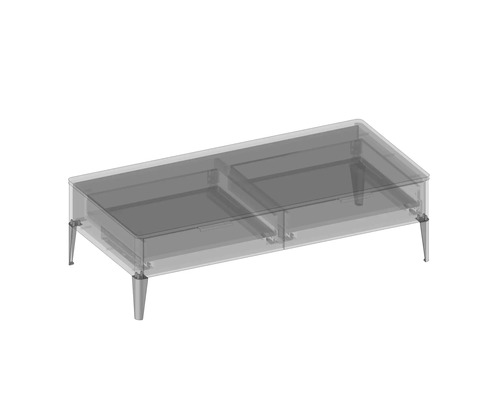 Konferenčný stolík so zásuvkami a nohami